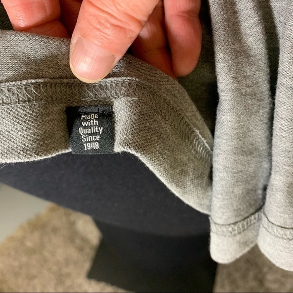 PUMA gray vintage polo cotton shirt 1/4 button embroider logo chest comfy 2XL - Picture 14 of 14